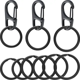 12 Pieces Dog Tag Clips Pet Tag Rings ID Holder for Dogs and Cats, 3 Sizes