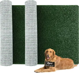 2pack Artificial Grass for Dog Potty,Dog Grass Pee Pad with Drainage Holes, Replacement Turf Mats for Potty Training Washable Realistic for Outdoor Indoor Pet Supply (31.5"x31.5")