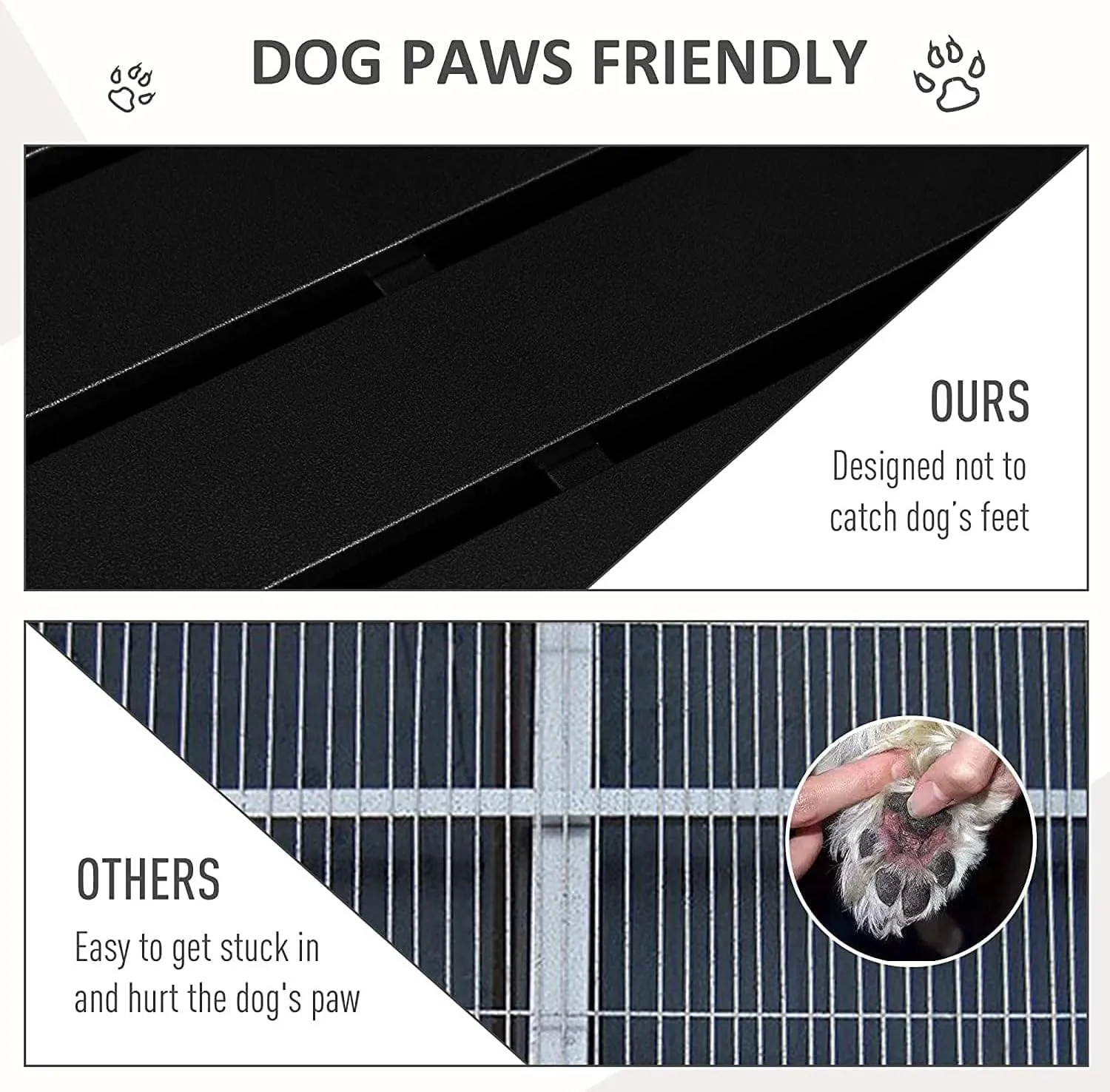 44'' Heavy Duty Indestructible Dog Crate with Wheels and Trays, Pointed Roof High Anxiety Steel Kennel, Strong Escape-Proof Chewproof Pet Cage Double Door Indoor for Large Medium Dogs, Easy Assembly