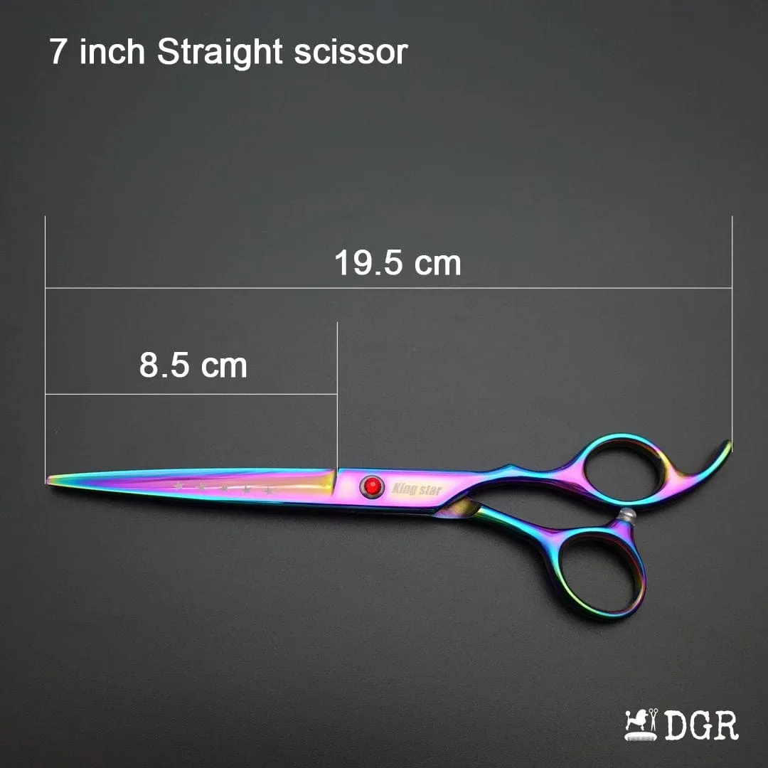 7" Professional Pet Grooming Shears Set - Rainbow-USA warehouse available