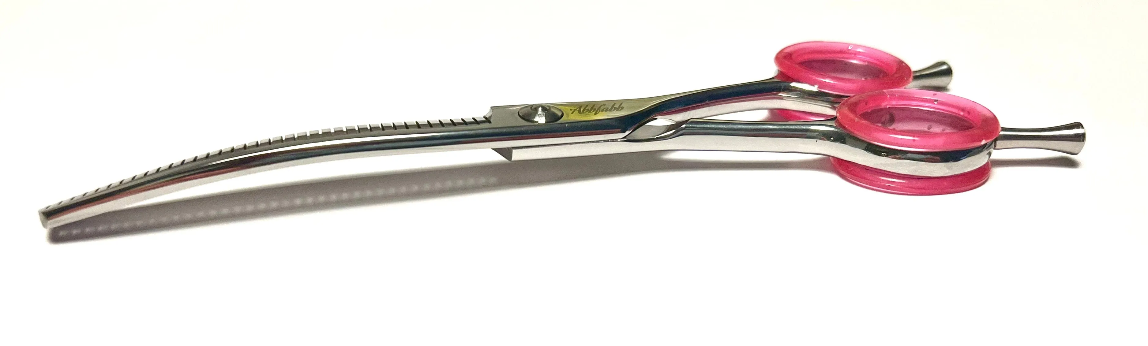Abbfabb Grooming Scissors Ltd 6.5" 40 Piano Teeth Curved Flip Fluffer