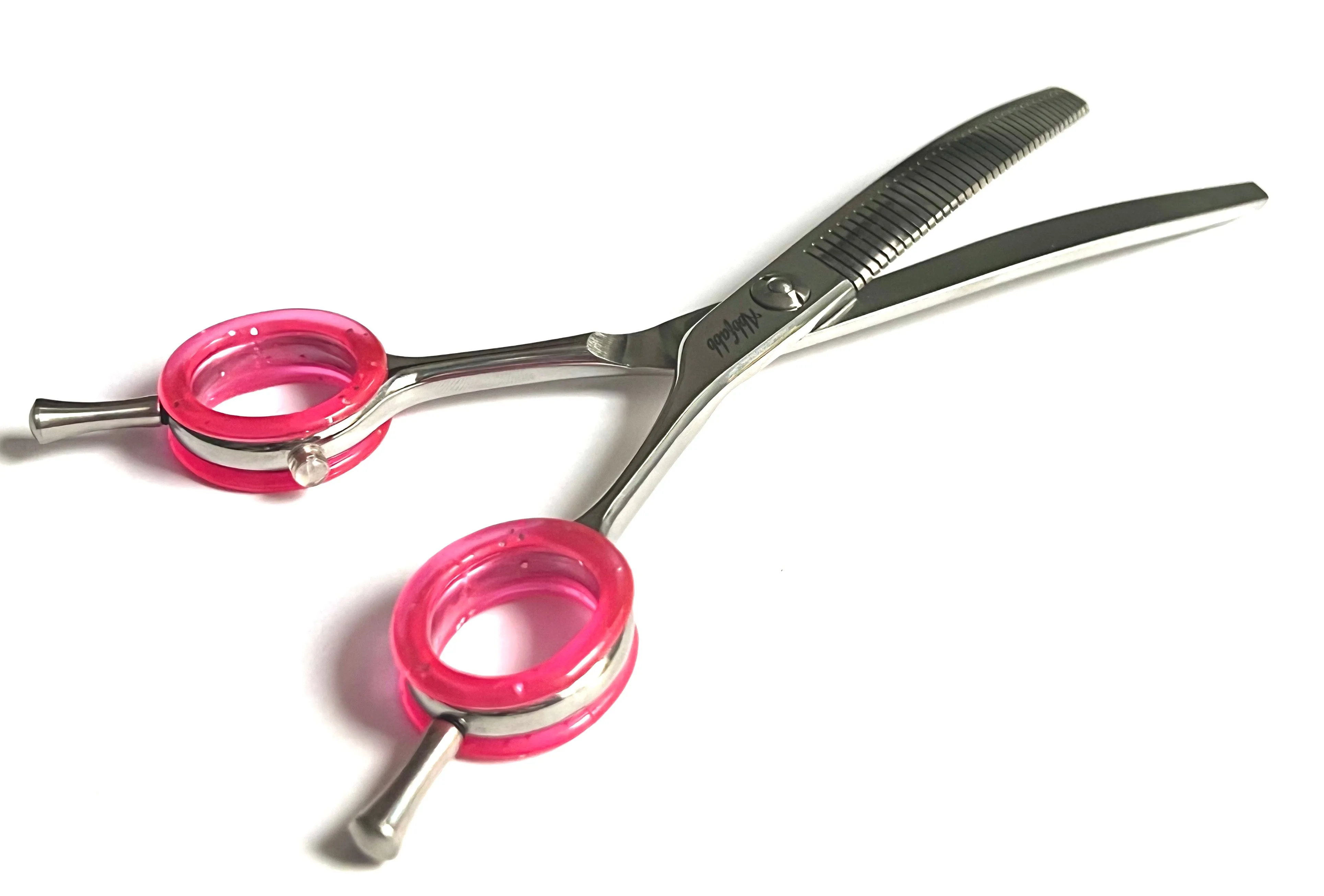 Abbfabb Grooming Scissors Ltd 6.5" 40 Piano Teeth Curved Flip Fluffer