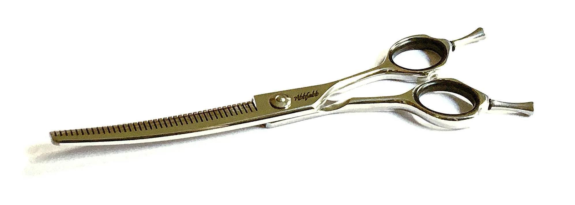 Abbfabb Grooming Scissors Ltd 6.5" 40 Piano Teeth Curved Flip Fluffer
