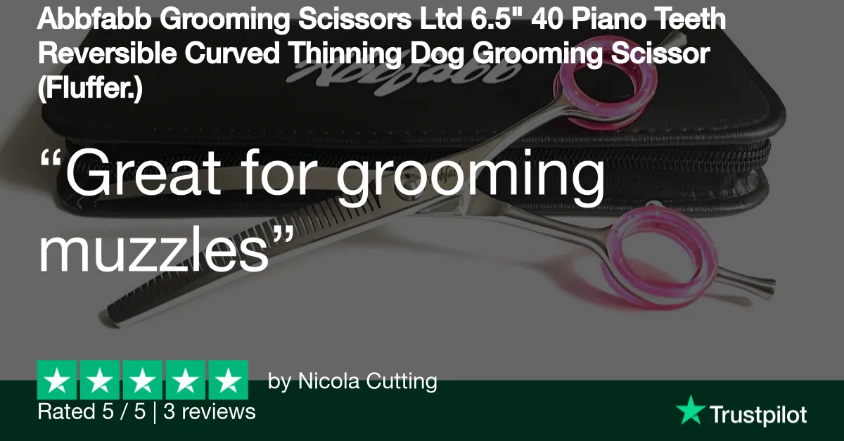 Abbfabb Grooming Scissors Ltd 6.5" 40 Piano Teeth Curved Flip Fluffer