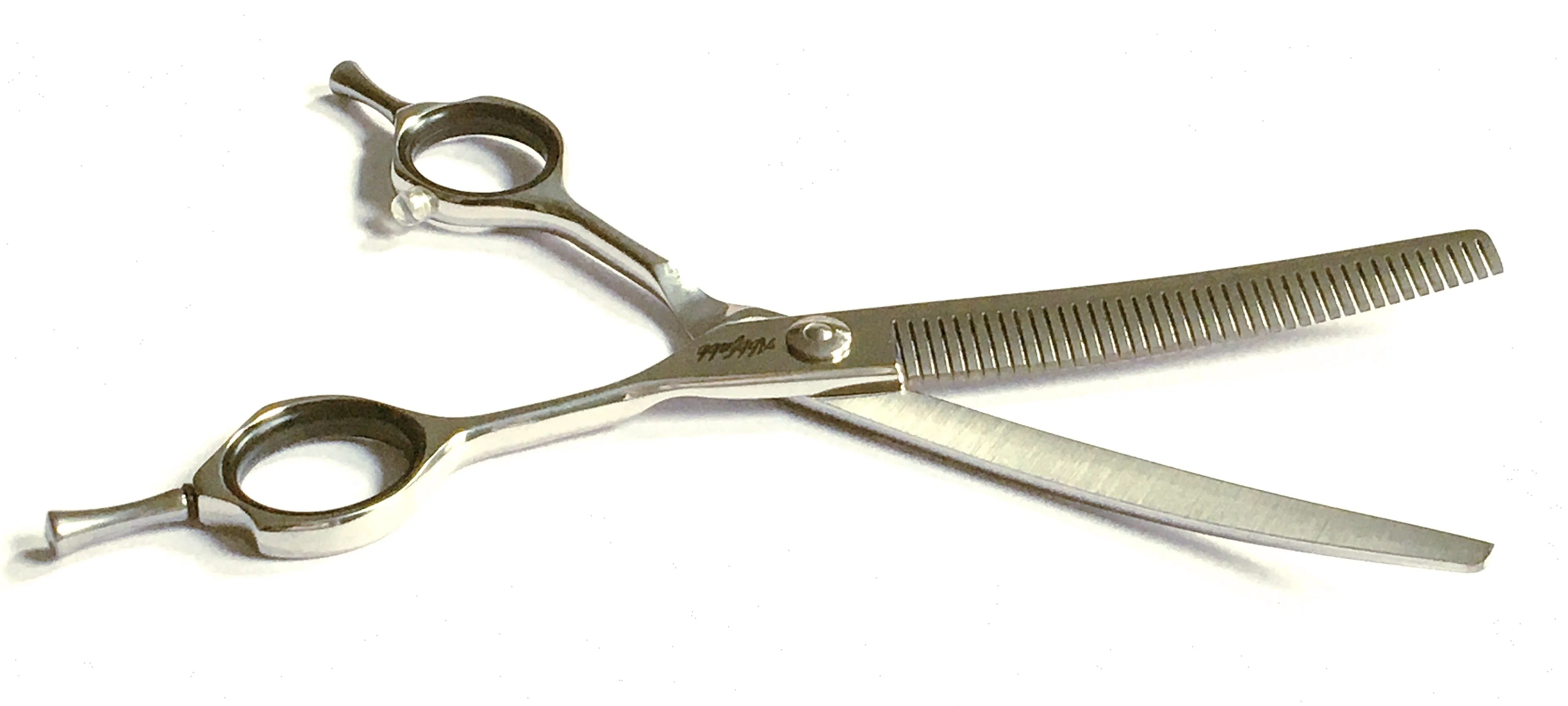 Abbfabb Grooming Scissors Ltd 6.5" 40 Piano Teeth Curved Flip Fluffer