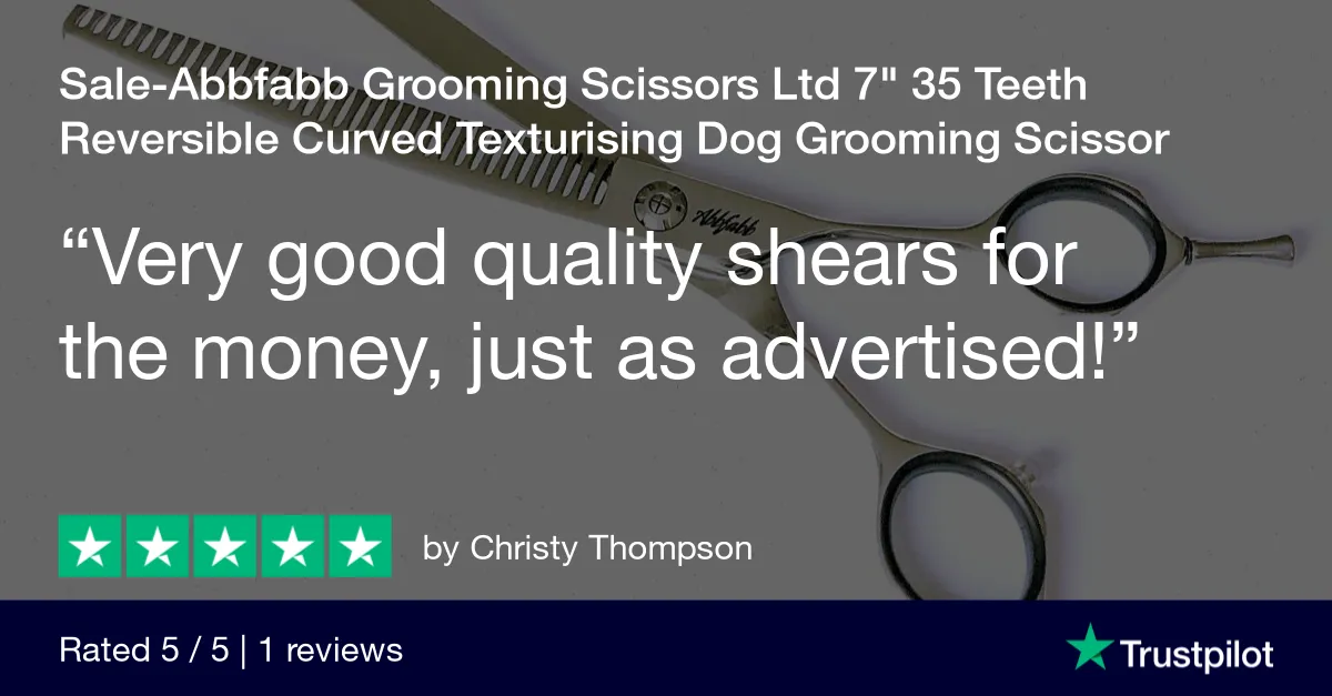 Abbfabb Grooming Scissors Ltd 7" 60 Teeth Reversible Curved Blending Dog Grooming Scissor
