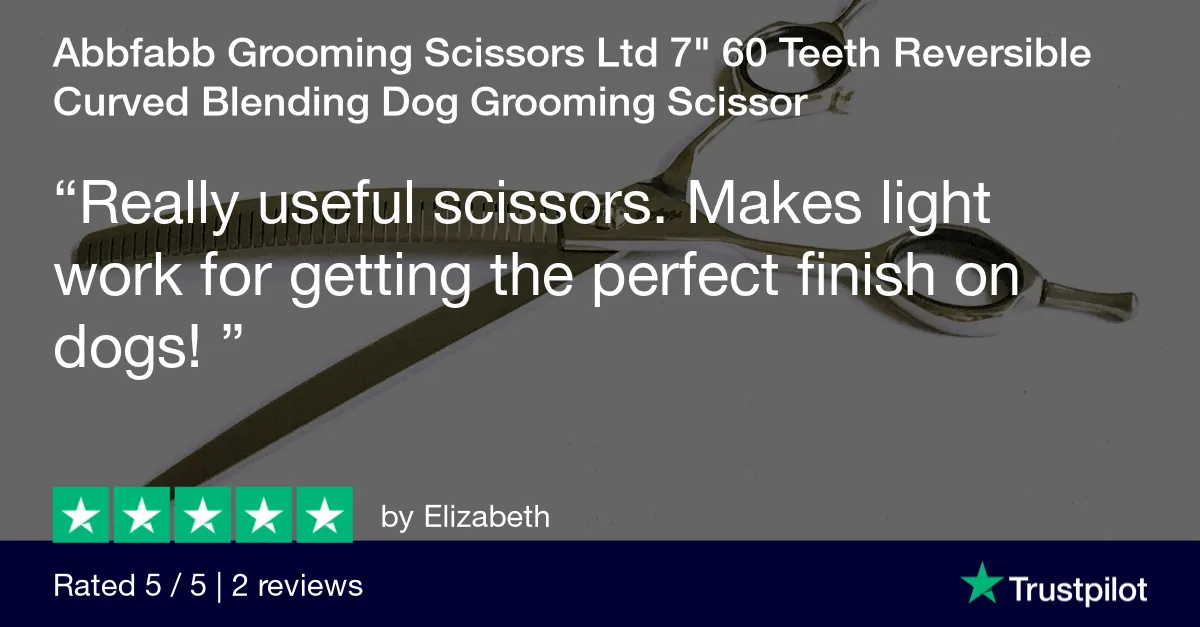 Abbfabb Grooming Scissors Ltd 7" 60 Teeth Reversible Curved Blending Dog Grooming Scissor