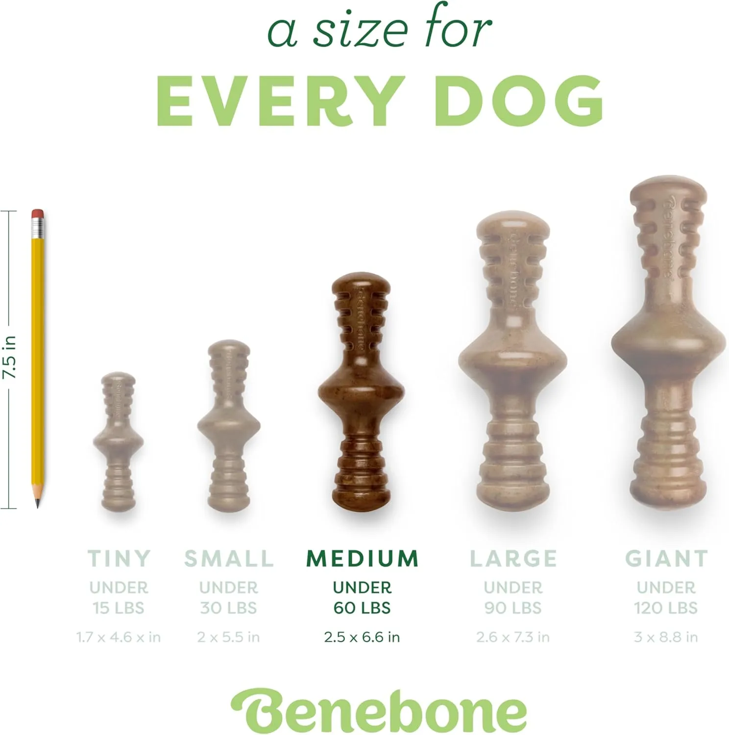 Benebone Zaggler Rolling Dog Chew Toy for Aggressive Chewers, Real Bacon, Made in USA, Medium