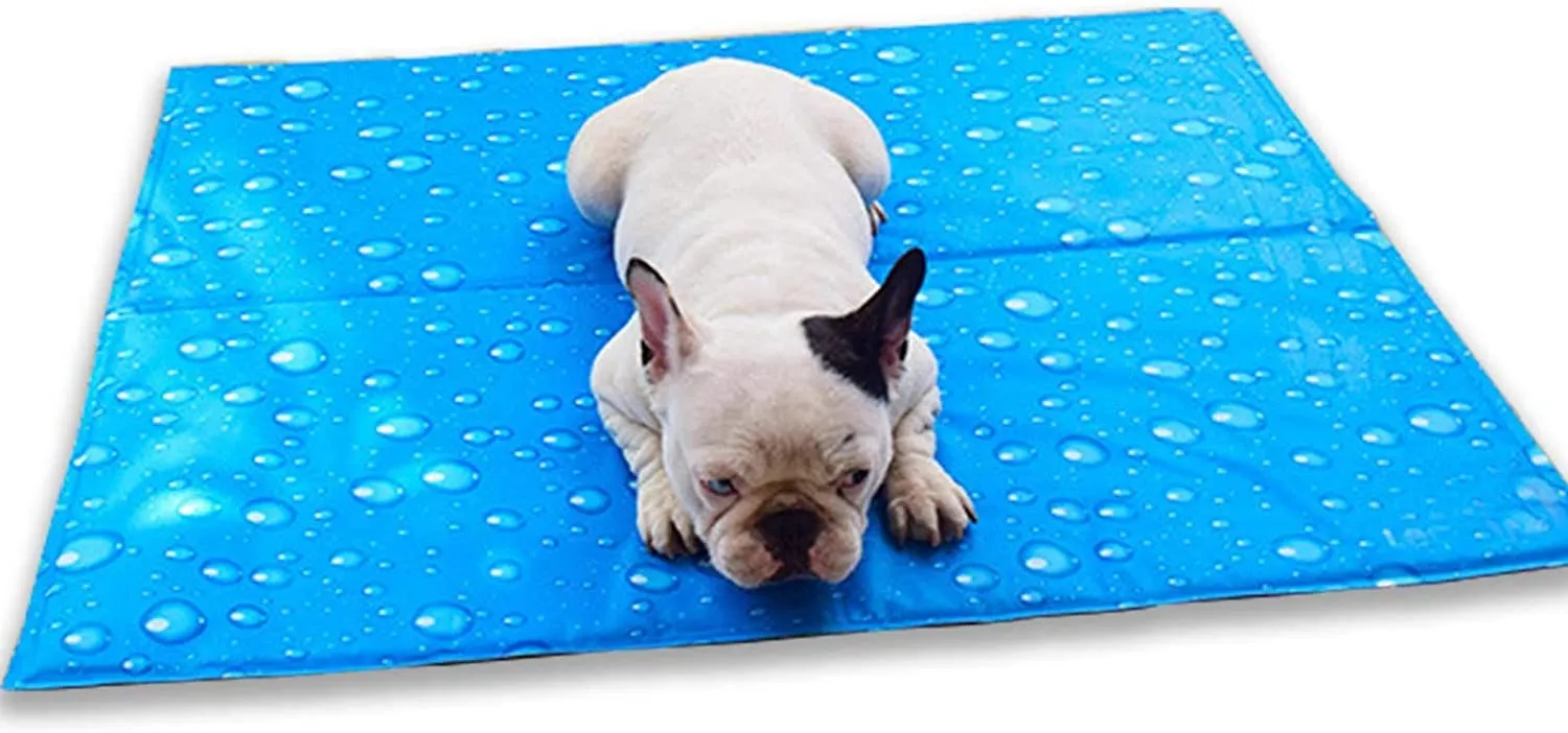 Blue Raindrops Pattern Pets Cooling Mat