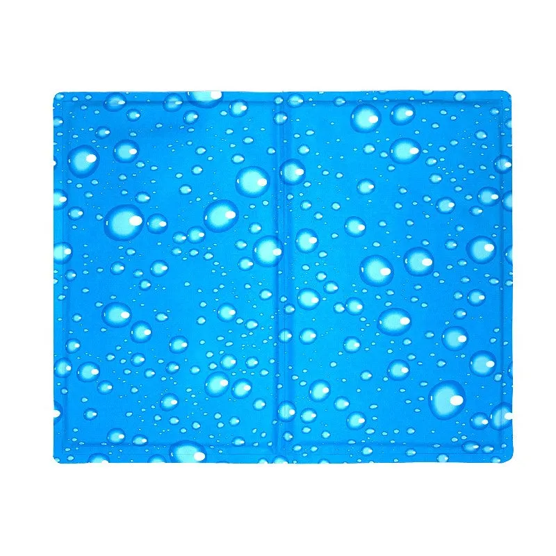 Blue Raindrops Pattern Pets Cooling Mat