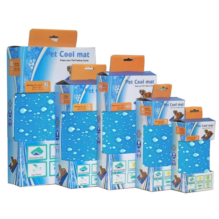 Blue Raindrops Pattern Pets Cooling Mat