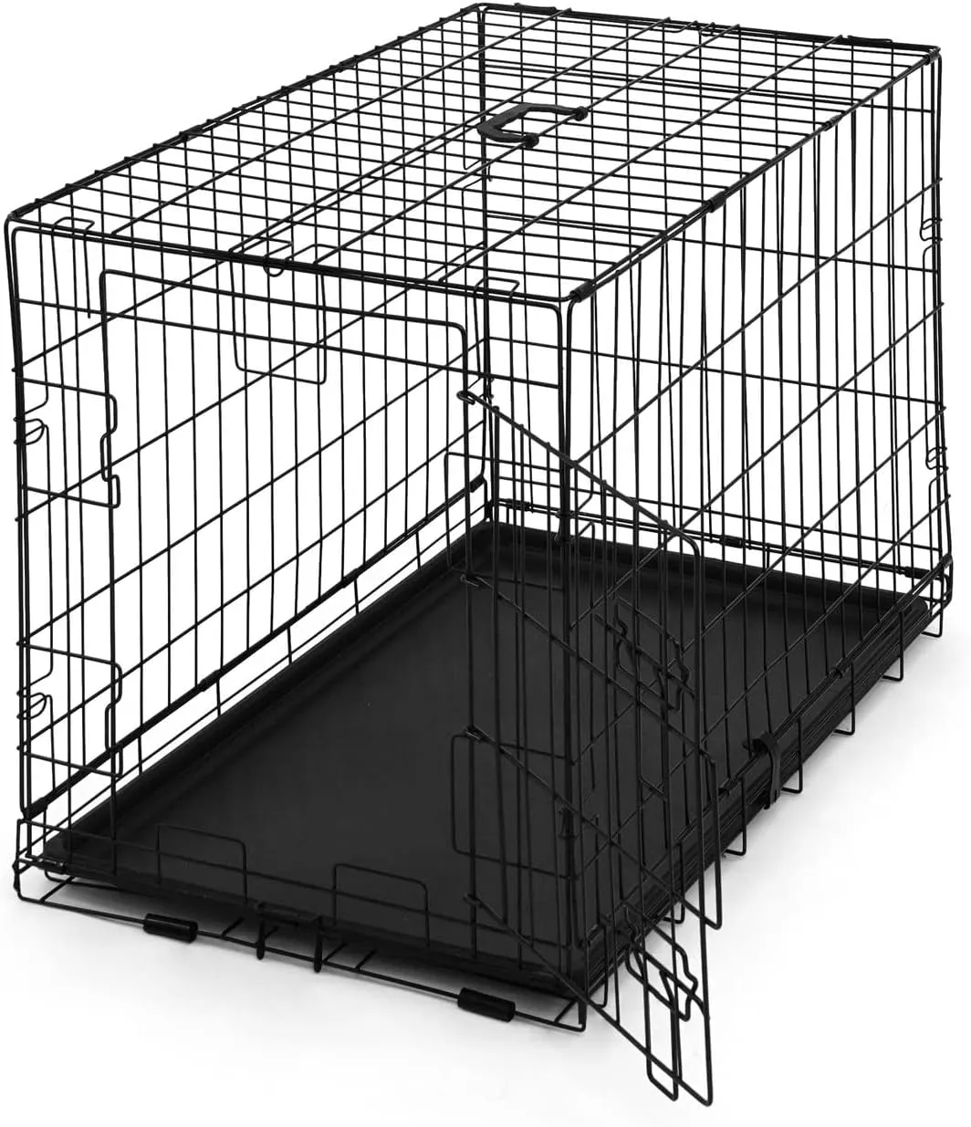 CAPHAUS Foldable Dog Crate Wire Metal Dog Kennel w/Divider Panel, Leak-Proof Pan & Protecting Feet, Single & Double Door, Small, Medium & Large Dog Crate Indoor Wire Dog Cage, 30 w/Classic Lock