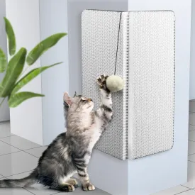 Cat Corner Scratcher - Innovative Cat Scratch Pad for Wall and Corner - Durable and Fun Cat Wall Scratcher for Sharp Claws - White