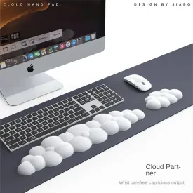 Cloud Memory Foam Mouse Pad with Wrist Rest - Anti-Slip Office & Gaming Keyboard Support