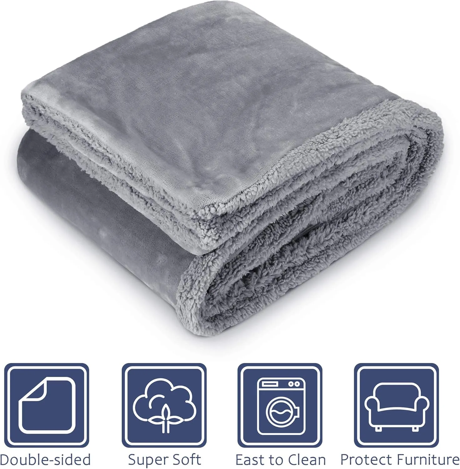 Dog Blankets for Large Dogs, Super Soft Warm Sherpa Fleece Plush Doggie Blankets and Throws for Small Medium Puppy Doggy Pet Cats50x60 inches