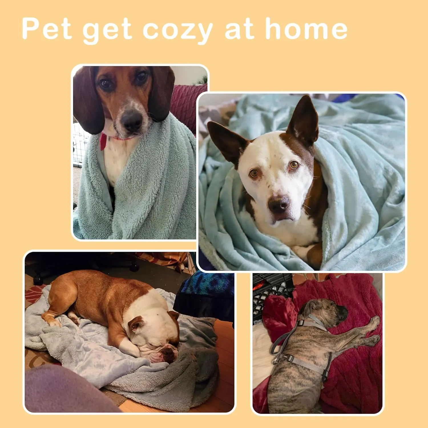 Dog Blankets for Large Dogs, Super Soft Warm Sherpa Fleece Plush Doggie Blankets and Throws for Small Medium Puppy Doggy Pet Cats50x60 inches