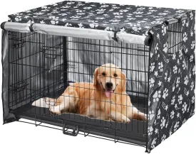 Dog Crate Cover 42 inch - Double Door, Dog Kennel Indoor, Waterproof Dog Kennel Cover with Air Vent Window, for Indoor/Outdoor Most Wire Dog Crate(Grey)