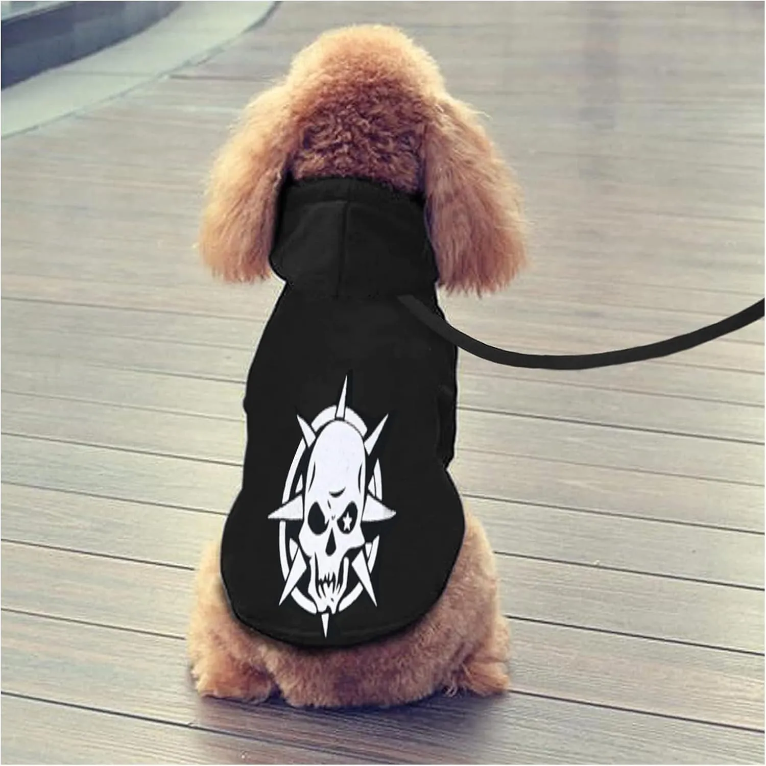 Dog Hoodie Sweatshirt Black Warm Fleece Pet Clothes for Small Dogs, Chihuahua Yorkie Winter Sweater Pullover for Cold Weather