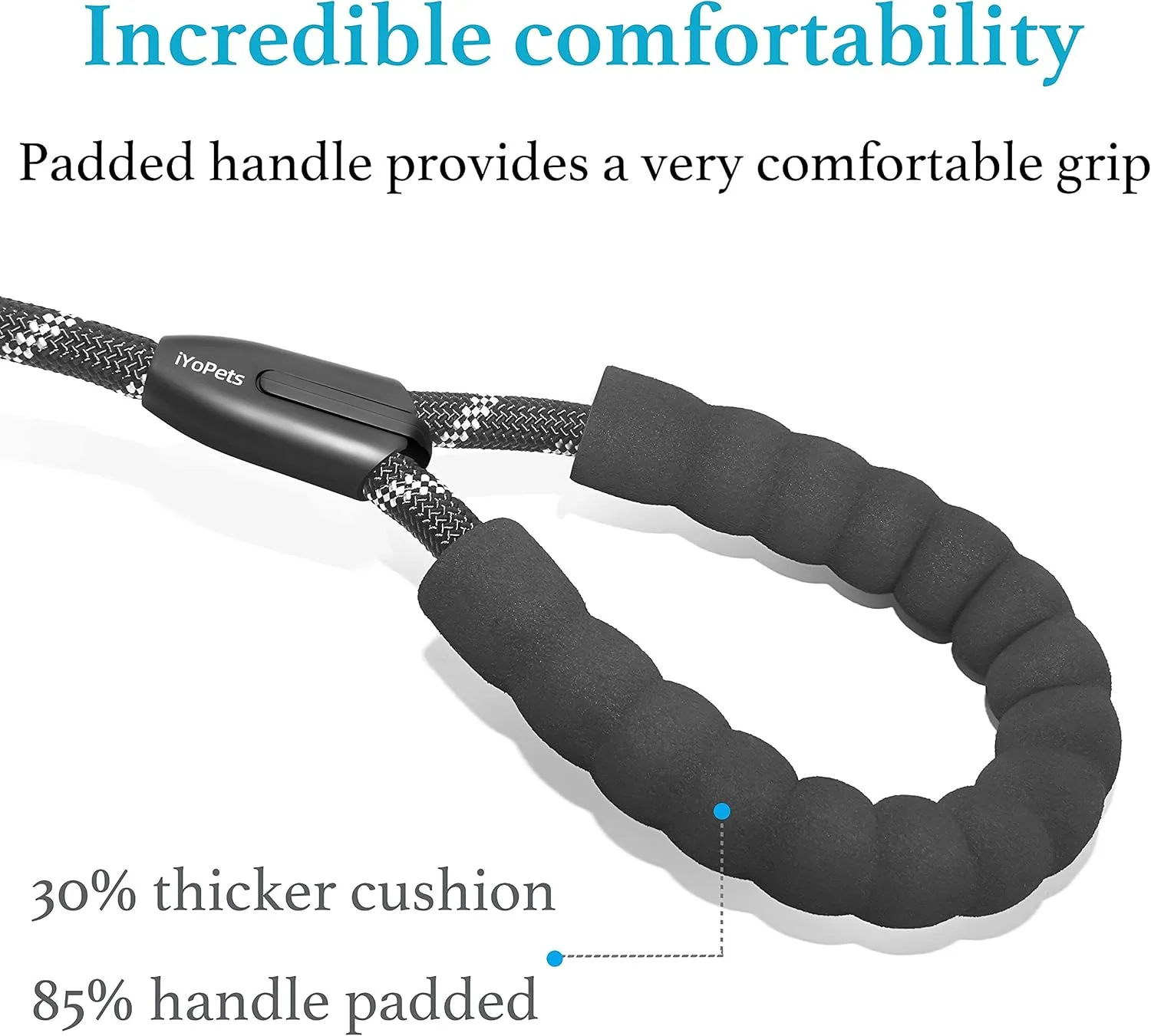 Double Dog Leash with Two Extra Traffic Handles, 360 Swivel No Tangle Dual Dog Walking Leash, Comfortable Shock Absorbing Reflective Bungee for Two Dogs (18~120 lbs, Black)
