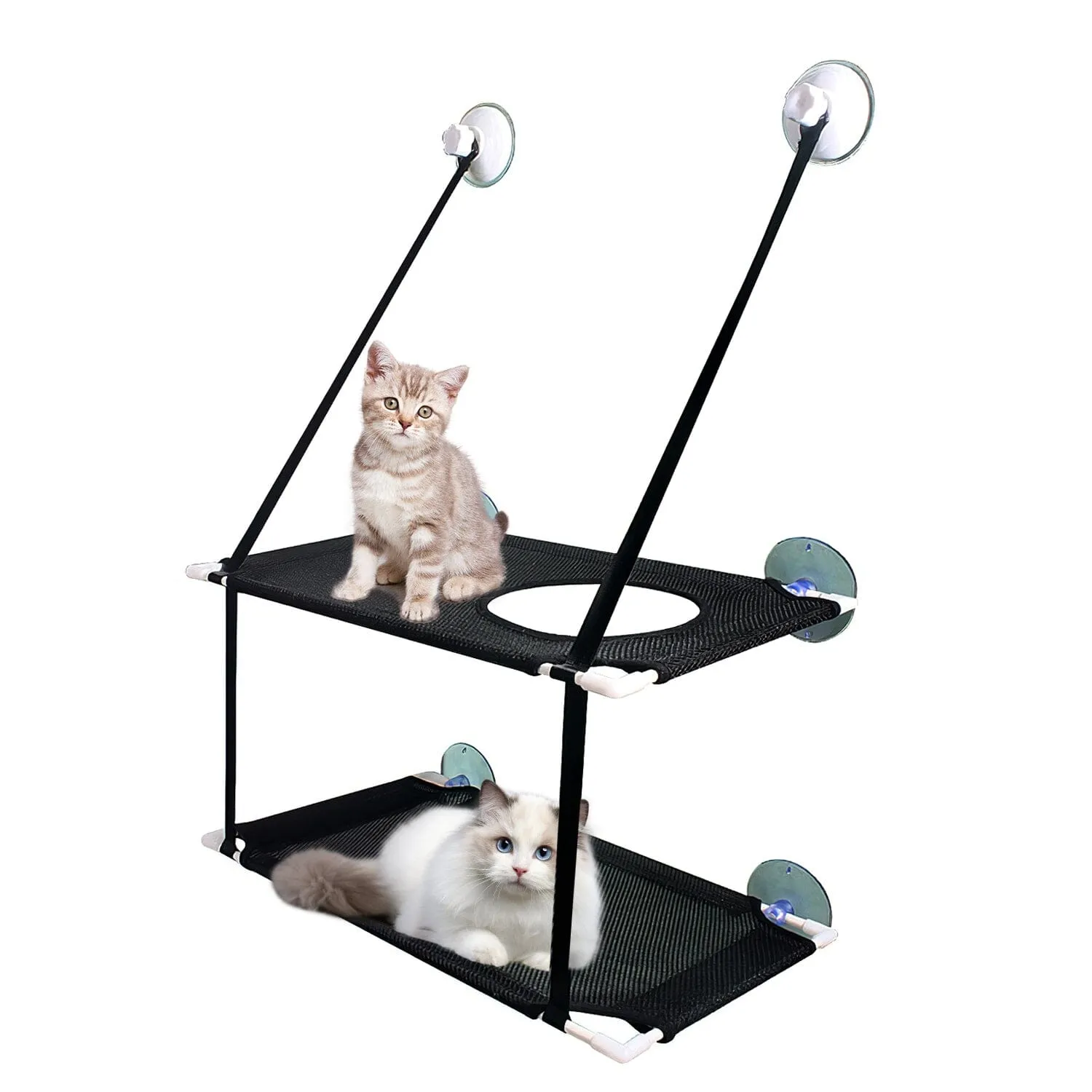 Double Layer Perch Bed Powerful Suction Indoor Window Hammock for Cat