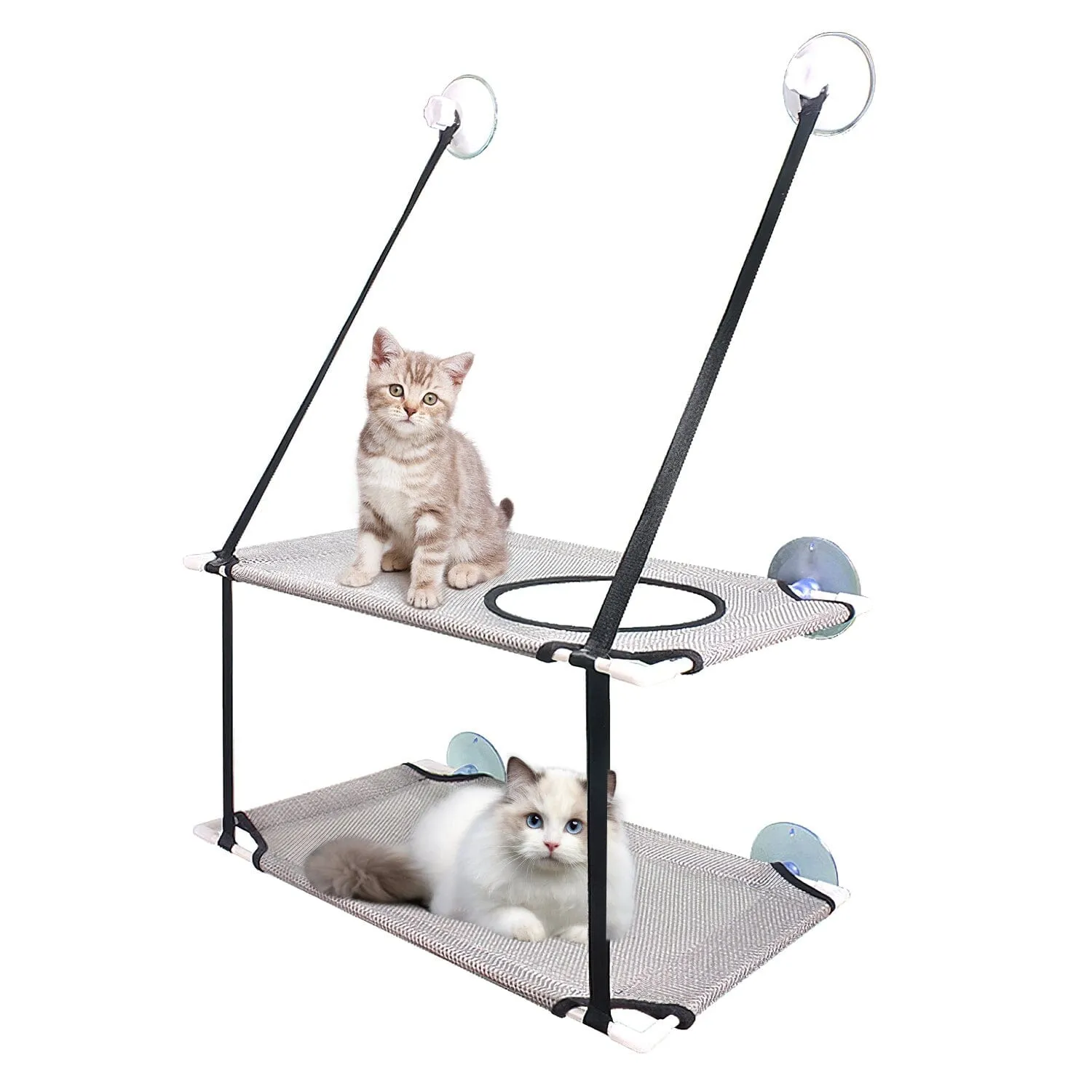 Double Layer Perch Bed Powerful Suction Indoor Window Hammock for Cat