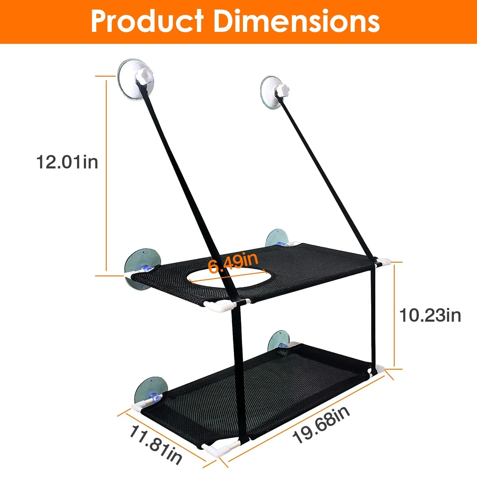 Double Layer Perch Bed Powerful Suction Indoor Window Hammock for Cat