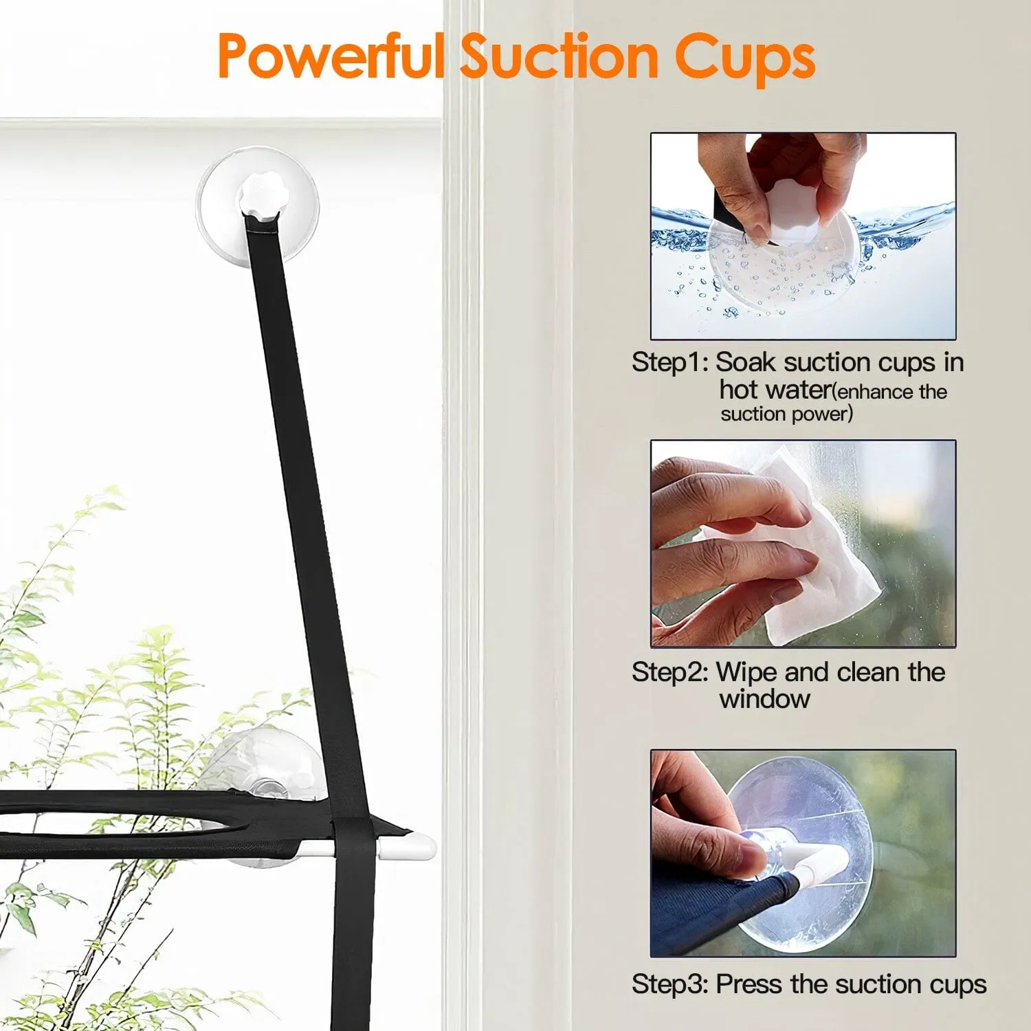 Double Layer Perch Bed Powerful Suction Indoor Window Hammock for Cat