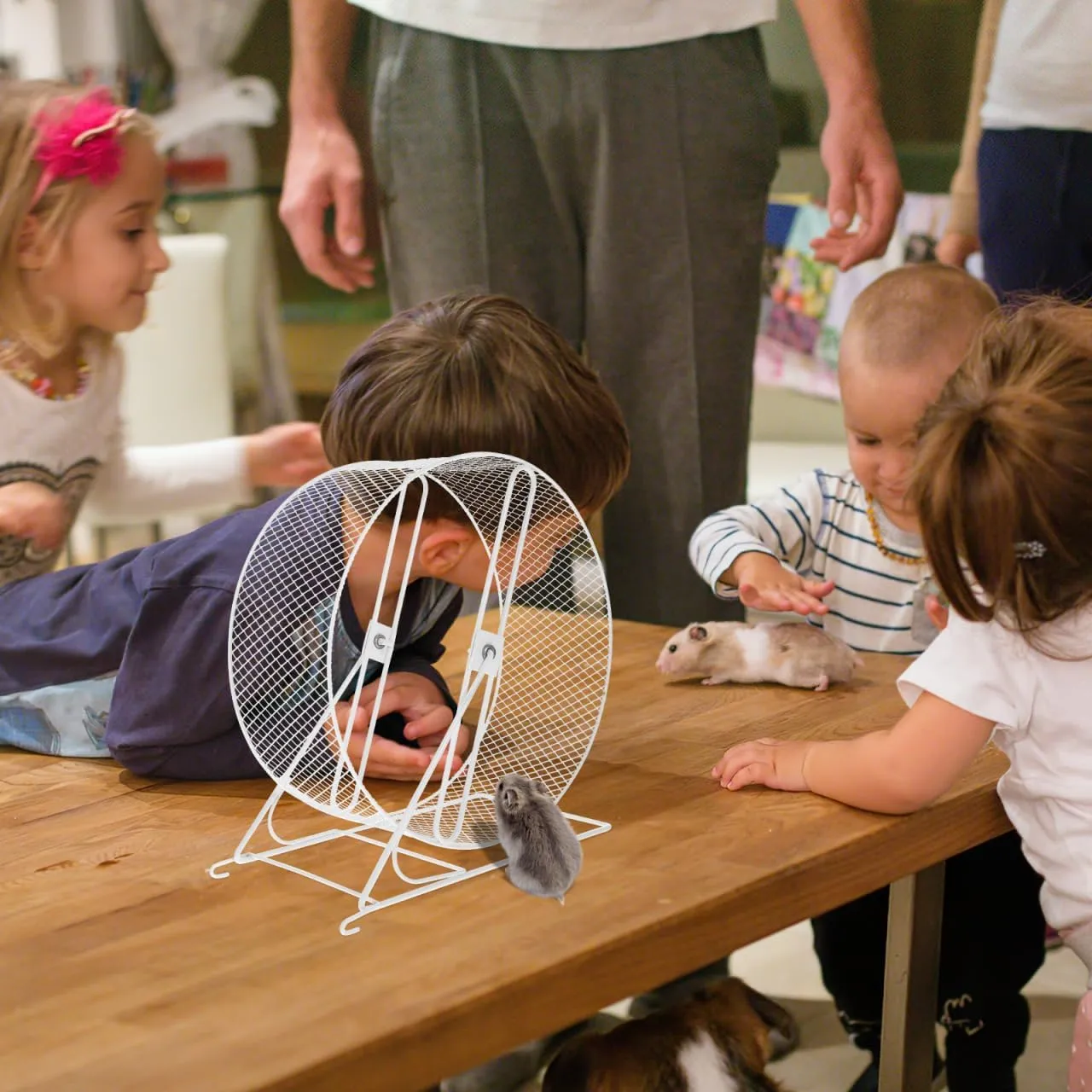 Engaging Hamster Running Wheel Toy with Stand for Small Pets: Promotes Exercise and Playtime Enjoyment