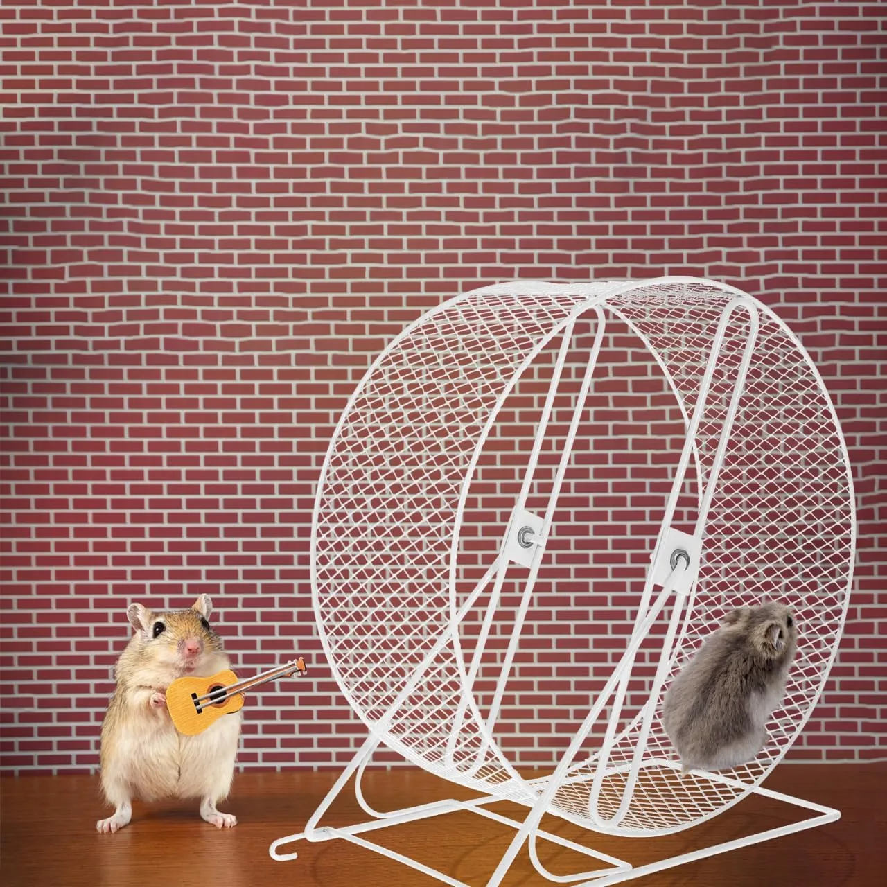 Engaging Hamster Running Wheel Toy with Stand for Small Pets: Promotes Exercise and Playtime Enjoyment