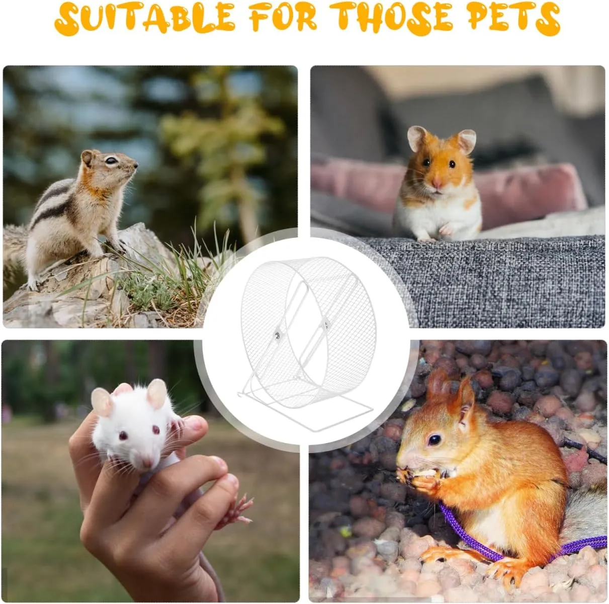 Engaging Hamster Running Wheel Toy with Stand for Small Pets: Promotes Exercise and Playtime Enjoyment