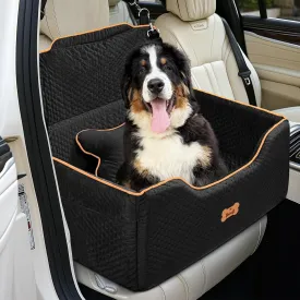 Extended Dog Car Seat for Small Medium Dogs, Dog Cars Bed Seat With Side Pockets, Pet Truck Booster Seats for 2 Small Dogs, Removable Washable Large Space Car Travel Pets Bed, 27"x20.5"x11"Black