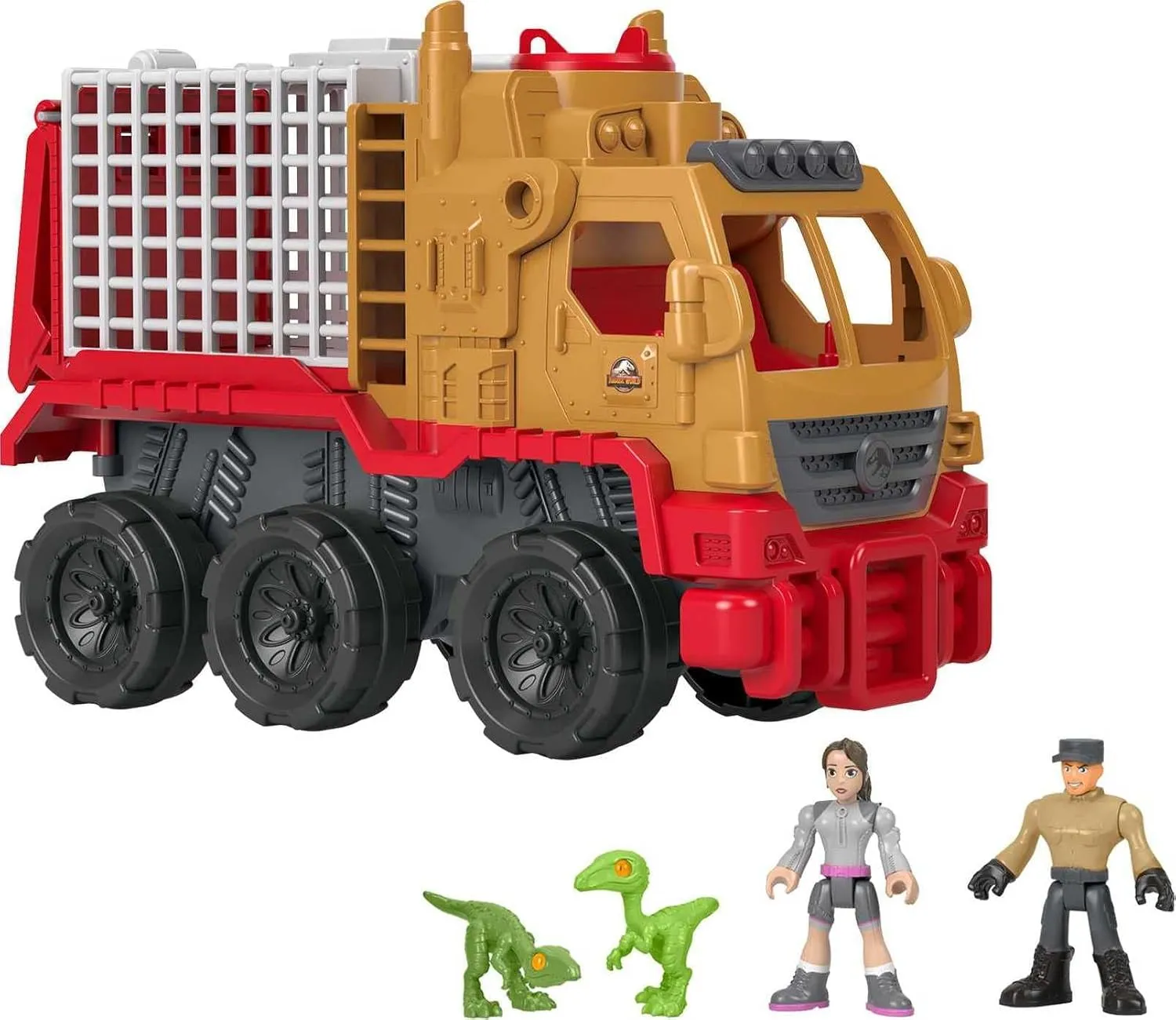 Fisher-Price Imaginext Jurassic World Camp Cretaceous Toys Dinosaur Hauler Vehicle & Yaz Poseable Figure for Preschool Kids Ages 3  Years