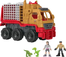 Fisher-Price Imaginext Jurassic World Camp Cretaceous Toys Dinosaur Hauler Vehicle & Yaz Poseable Figure for Preschool Kids Ages 3  Years