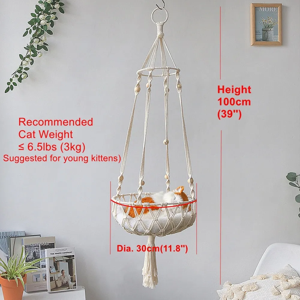 Hammock Window Macrame Cat Swing Bed