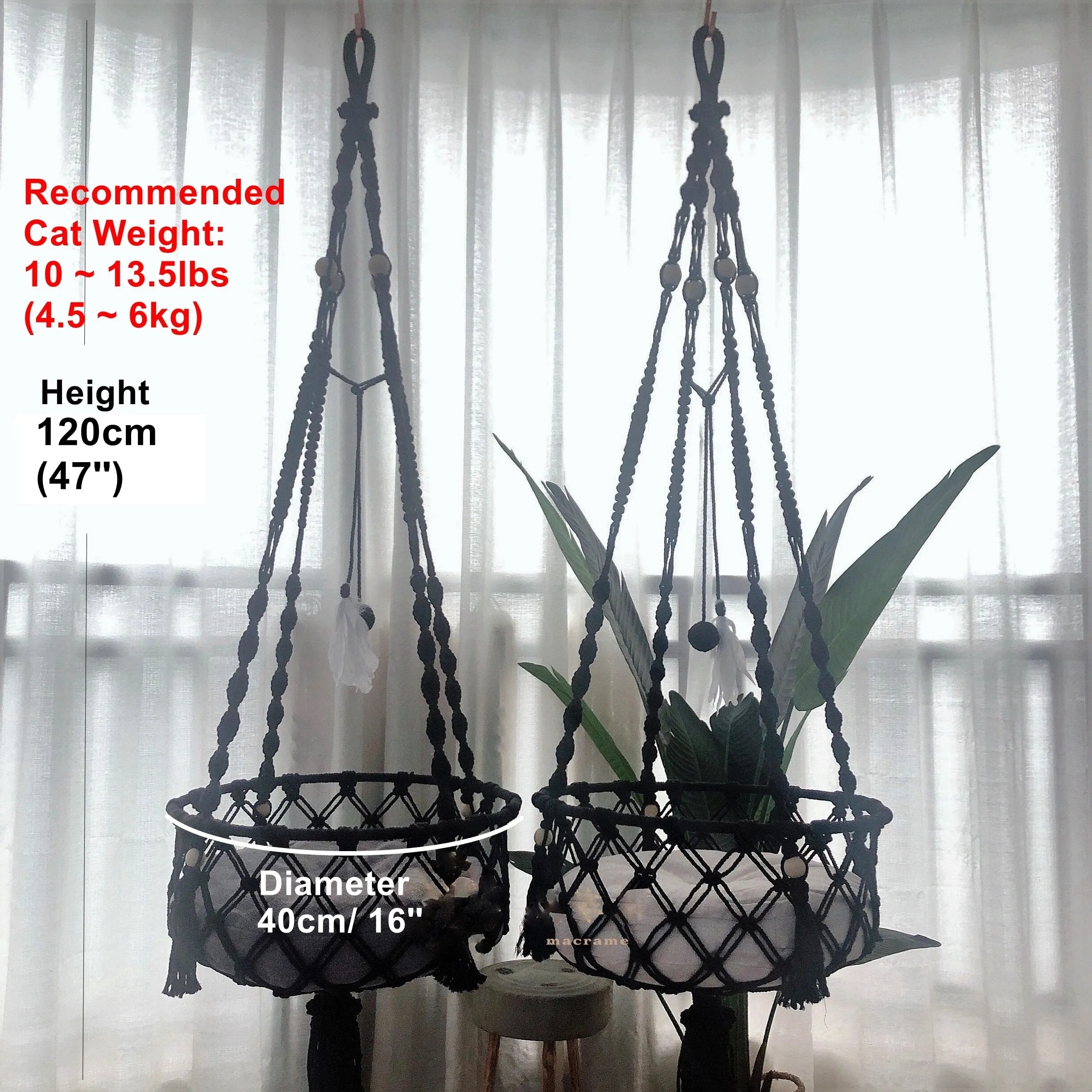 Hammock Window Macrame Cat Swing Bed