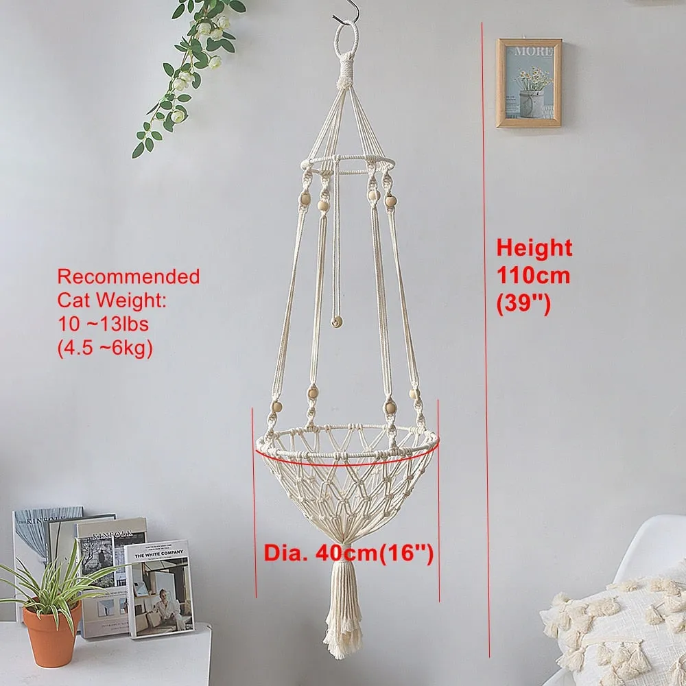 Hammock Window Macrame Cat Swing Bed