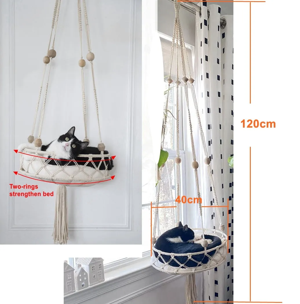 Hammock Window Macrame Cat Swing Bed