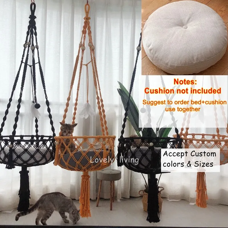 Hammock Window Macrame Cat Swing Bed