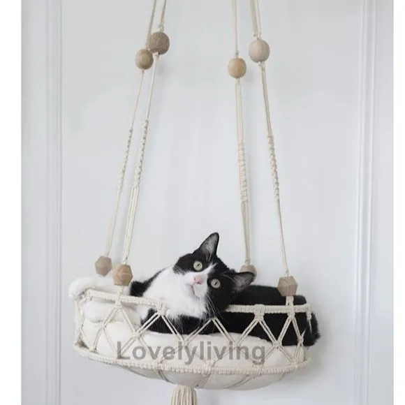 Hammock Window Macrame Cat Swing Bed