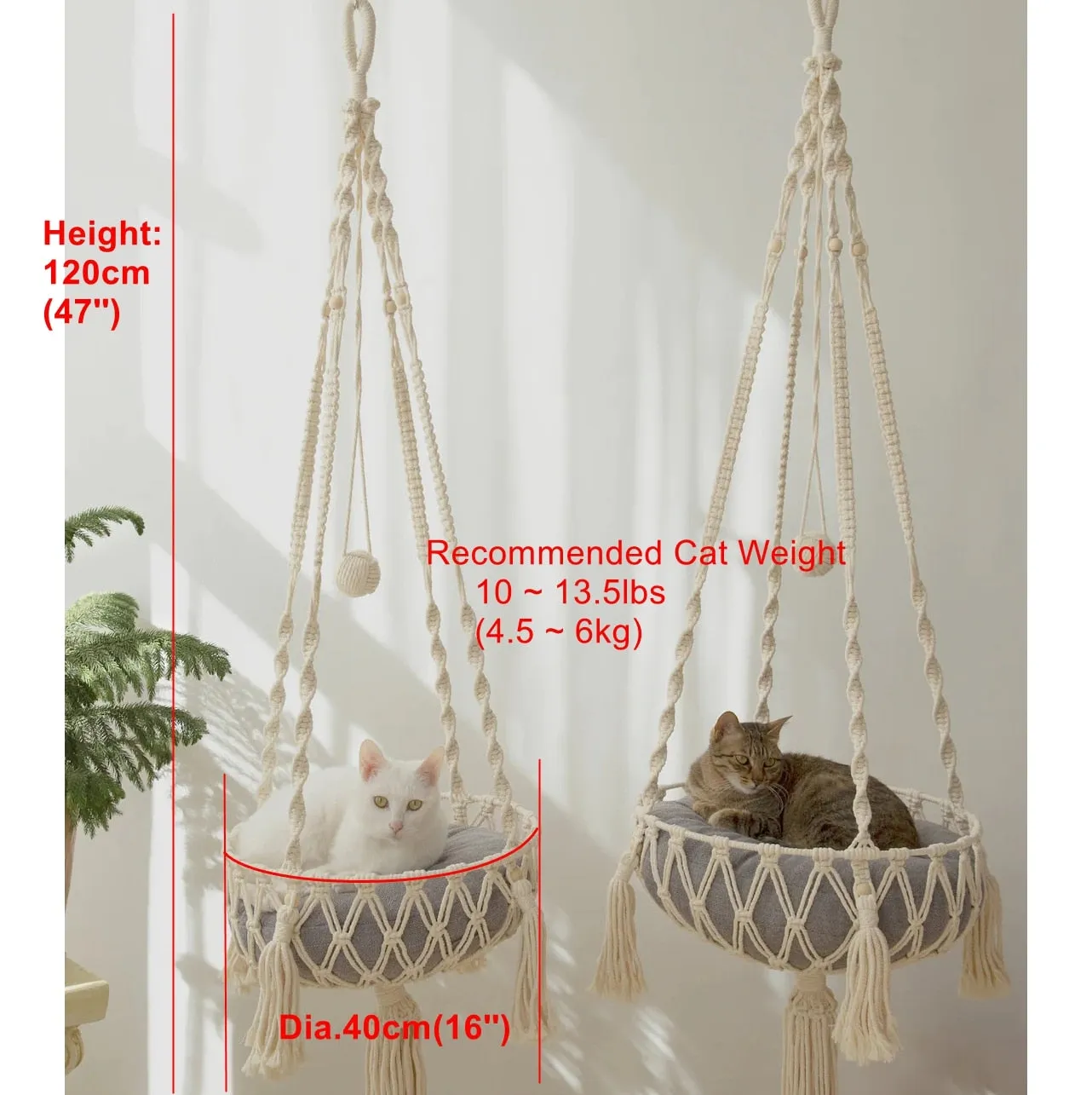 Hammock Window Macrame Cat Swing Bed