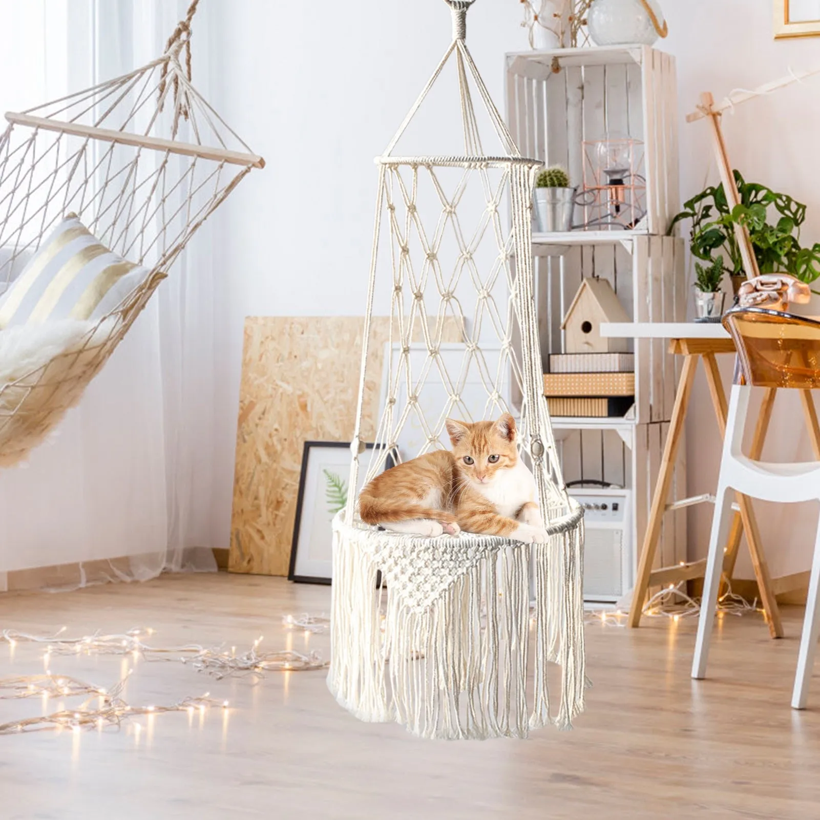 Hammock Window Macrame Cat Swing Bed