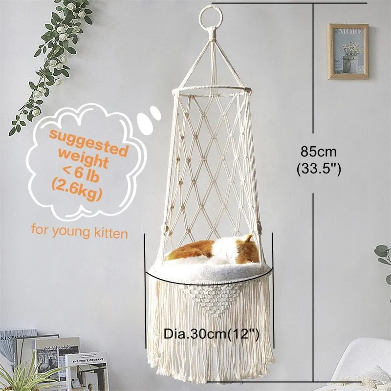 Hammock Window Macrame Cat Swing Bed