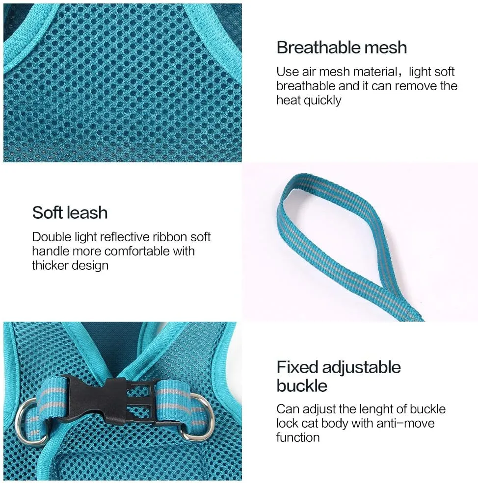 HEYWEAN Cat Harness and Leash - Ultra Light Escape Proof Kitten Collar Cat Walking Jacket with Running Cushioning Soft and Comfortable Suitable for Puppies Rabbits