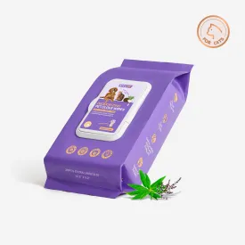 HICC Pet® Deodorizing Pet Glove Wipes For Cats, Lemon Verbena Scent, 20 Pcs