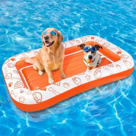 Inflatable Dog Pool Float, Puncture Proof Dog Float Raft for Pool Lake River, Dogs Floatie Boat Pet Float for Large Medium Small Dogs