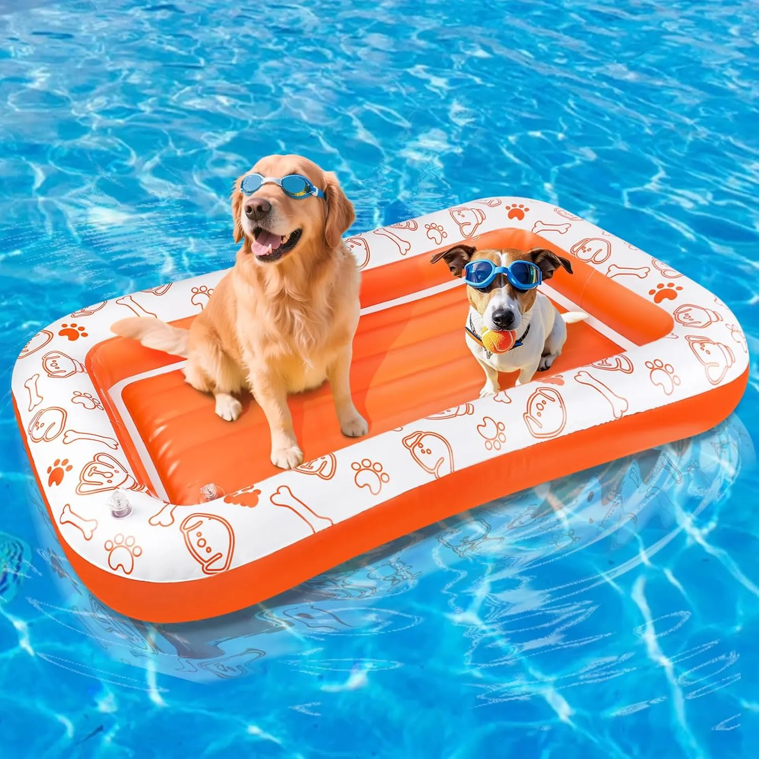 Inflatable Dog Pool Float, Puncture Proof Dog Float Raft for Pool Lake River, Dogs Floatie Boat Pet Float for Large Medium Small Dogs