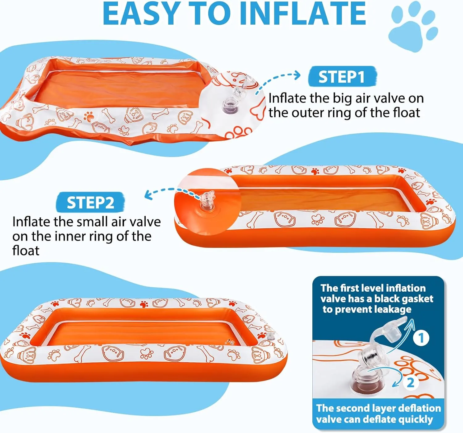 Inflatable Dog Pool Float, Puncture Proof Dog Float Raft for Pool Lake River, Dogs Floatie Boat Pet Float for Large Medium Small Dogs