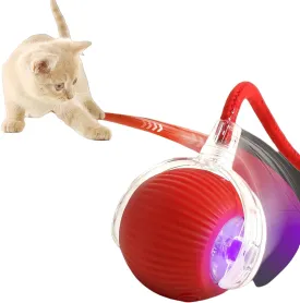 Interactive Dog & Cat Ball Toy with String, Interactive Cat Dog Toys Ball Fast RollingRed, Bouncing Teaser Wand
