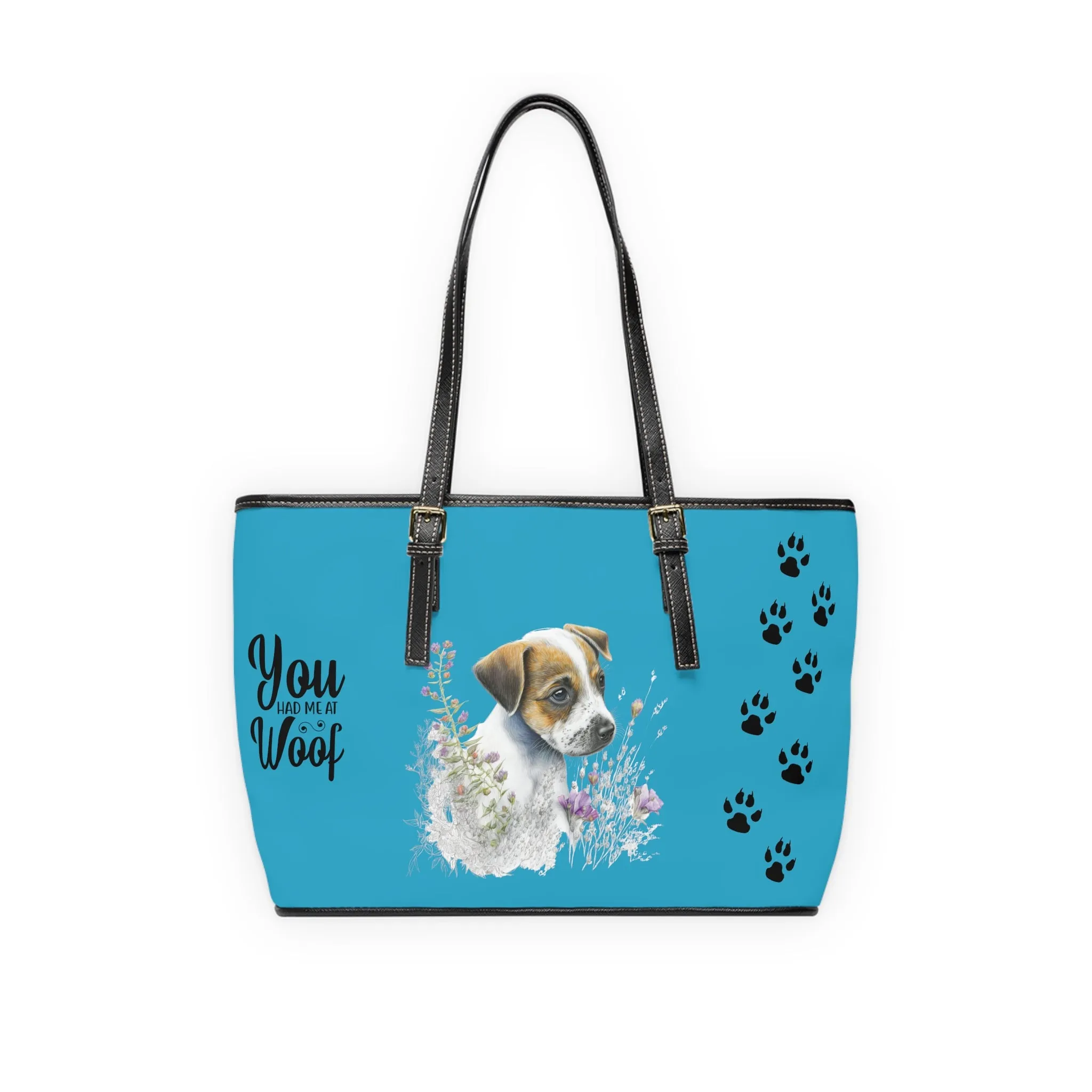 Jack Russell Turquoise Leather Shoulder Bag You had me at Woof Stay Pawsitive