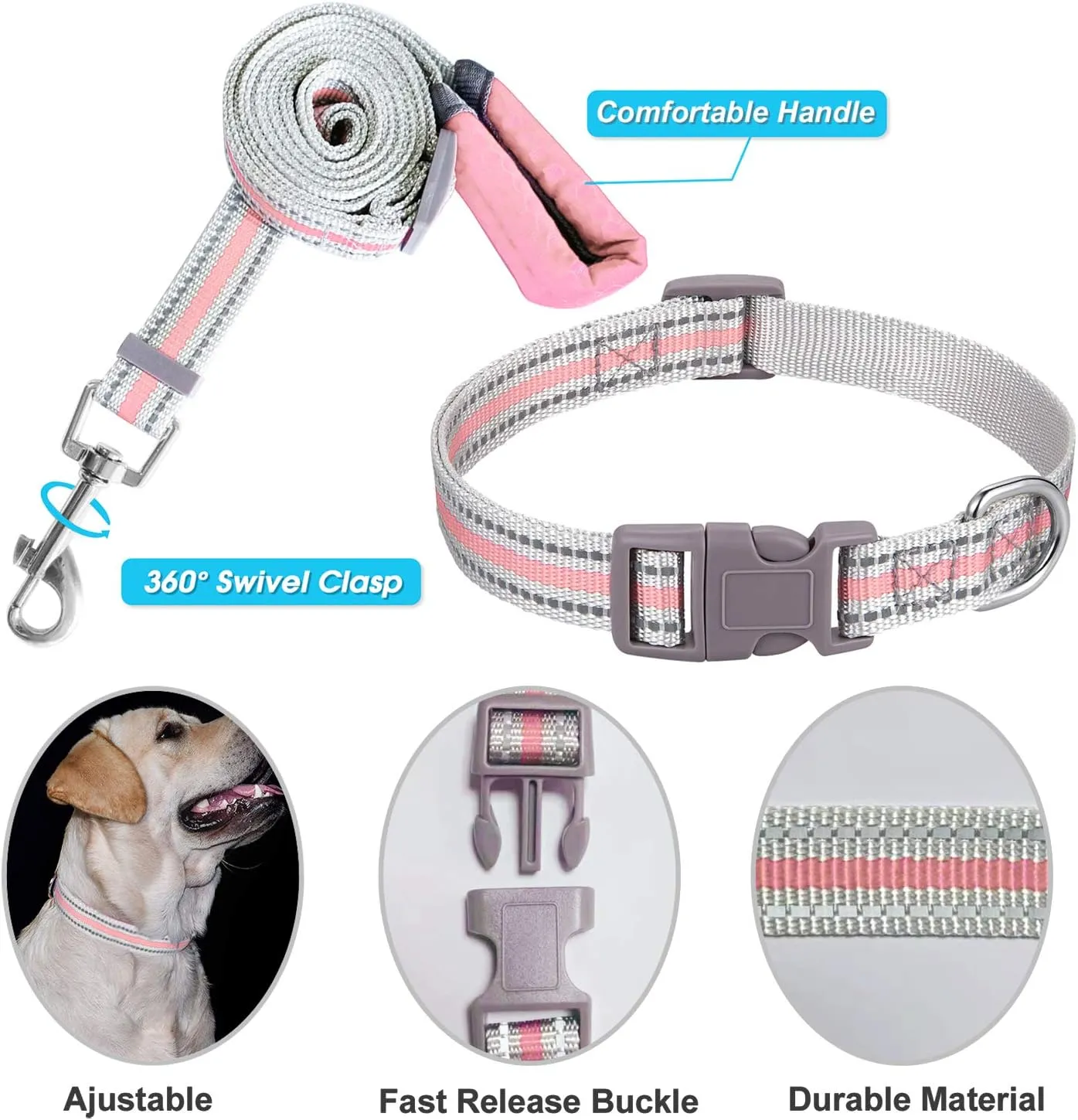 JSXD Small Dog Harness,Puppy Harness,Adjustable Leash and Collar Set for Small Dogs,Step-in Dog Harness,3M Reflective Pet Dog Vest for Small Medium Puppy